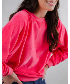 Brava - Velvet Raglan Sweatshirt Pink