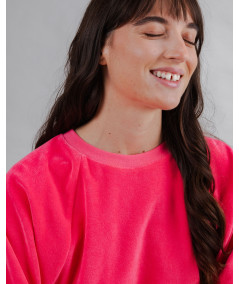 Brava - Velvet Raglan Sweatshirt Pink