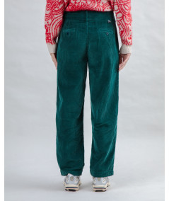 Brava - Corduroy pleated Pants Dark Green