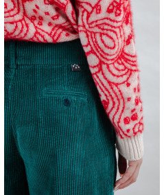 Brava - Corduroy pleated Pants Dark Green