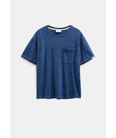 AKVILLADS - Cot/Lin SS Tee Blue indigo