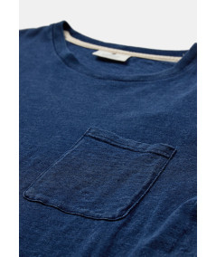 AKVILLADS - Cot/Lin SS Tee Blue indigo